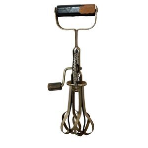 Vintage EKCO Egg Beater Hand Mixer Stainless Steel USA Made Camping Homesteading